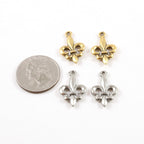 Pewter Simple Fleur De Lis Charm Pendant Necklace Charm 14mm X (2pc)