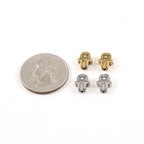 9mmx7mm Pewter Tiny Hamsa with Star of David Center Bead Charm (2pc)