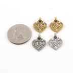 Pewter Ancient Amulet Spade Wings Symbol Coin Medallion Charm (2pc)