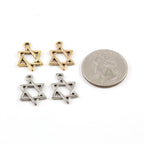 20mmx13mm Pewter Simple Delicate Star of David Pendant Charm Religious (2pc)