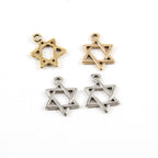 20mmx13mm Pewter Simple Delicate Star of David Pendant Charm Religious (2pc)