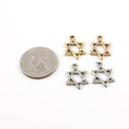 20mmx13mm Pewter Simple Delicate Star of David Pendant Charm Religious (2pc)