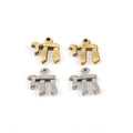 Pewter Simple Small Chai Life Charm in Jewish Hebrew Symbol (2pc)
