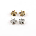 6mm Pewter Tiny Small Star of David Bead Charm Religious Jewish (2pc)