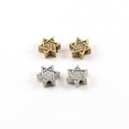 6mm Pewter Tiny Small Star of David Bead Charm Religious Jewish (2pc)