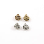 10mmx7mm Pewter Tiny Small Round Coin Star of David Charm Religious (2pc)