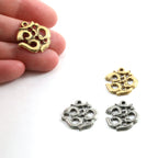 19mmx17mm Pewter Ohm Om Necklace Charm Buddha Mantra Yoga Religious