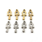 12mmx6mm Pewter Tiny Small Egyptian Ankh Life Charm Antique Silver (4pc)