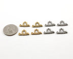 Pewter Sabbath Candles Charm Jewish Religious Pendant 14mm X (4pc)