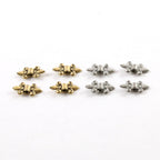 Pewter Fleur De Lis Spacer Bead Fancy Accent Charm in Antique (4pc)