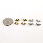 Pewter Fleur De Lis Spacer Bead Fancy Accent Charm in Antique (4pc)