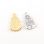 Sterling Silver or Vermeil Double Sided Ornate Buddha Detailed Yoga Pendant