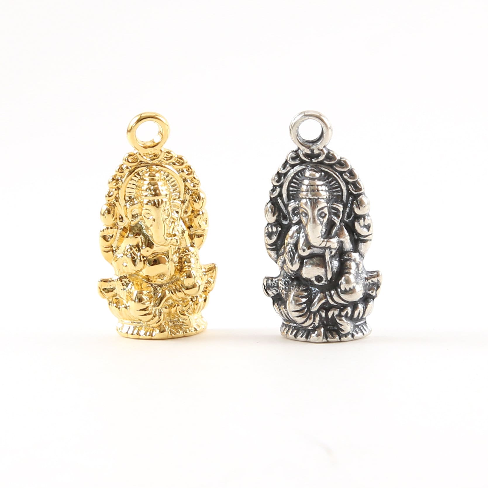 25mmx12mm Sterling Silver or Vermeil Large Detailed Ganesh Deity Charm Hindu