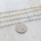 Sterling Silver or Vermeil Dainty Labradorite Gemstone – Sold by the Foot