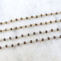Sterling Silver or Vermeil Dainty Smokey Quartz Rosary – Sold by the Foot
