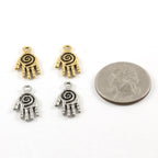 11mmx20mm Pewter Healing Hand Charms Reiki Charm Pendant Healer Nurse (2pc)