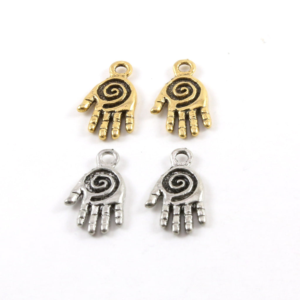 11mmx20mm Pewter Healing Hand Charms Reiki Charm Pendant Healer Nurse (2pc)