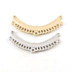 Pewter Metal Long Curved Bar Multi Ring Loop Connector
