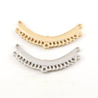 Pewter Metal Long Curved Bar Multi Ring Loop Connector