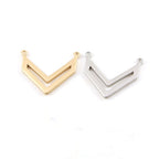 20mmx20mm Pewter Open Chevron Necklace Connector Bar Charm in Matte Gold