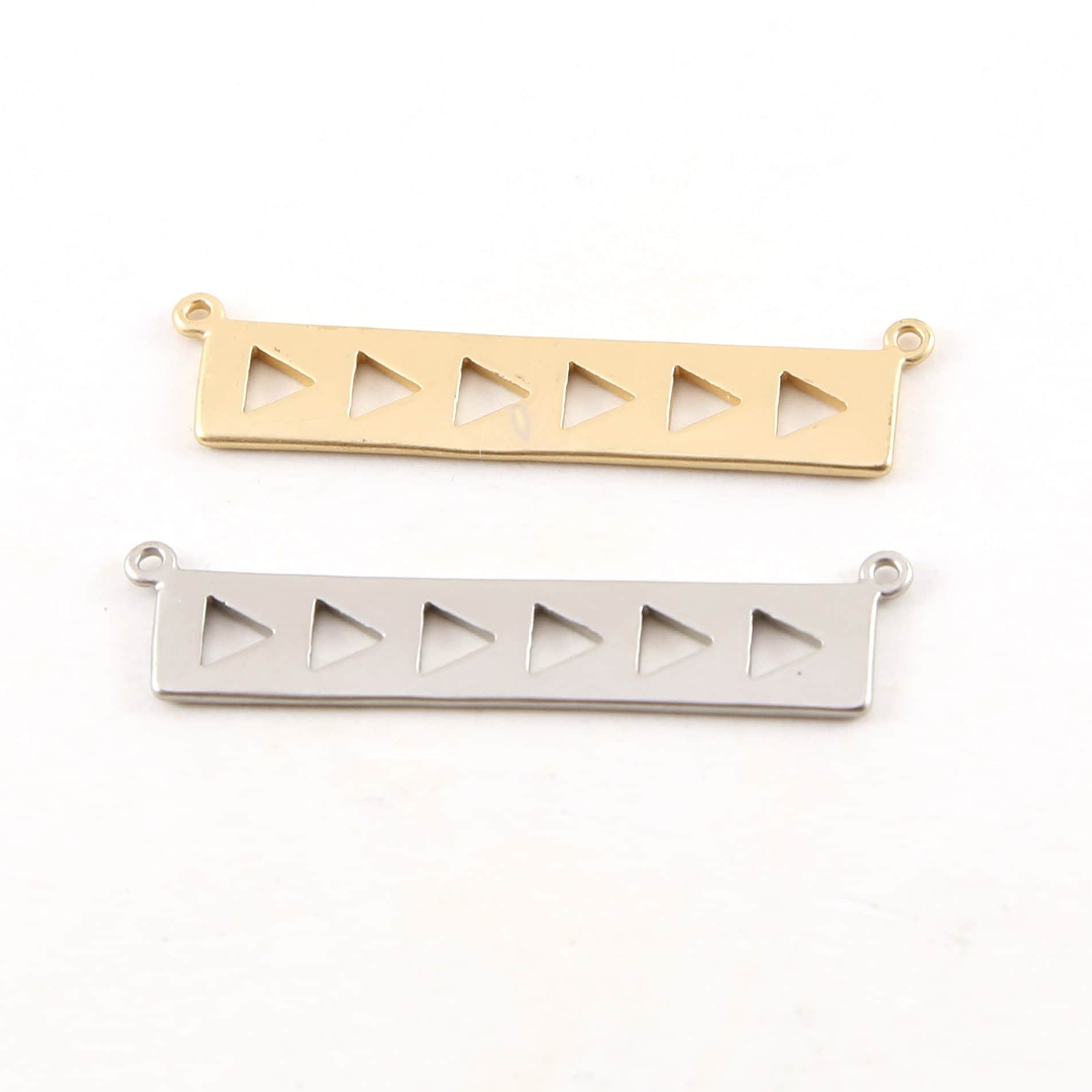 Pewter Metal Arrow Cut Out Bar 38mm x 7mm Connector Necklace