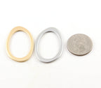 40mmx27mm Pewter Large Smooth Open Raw Organic Shape Egg Circle
