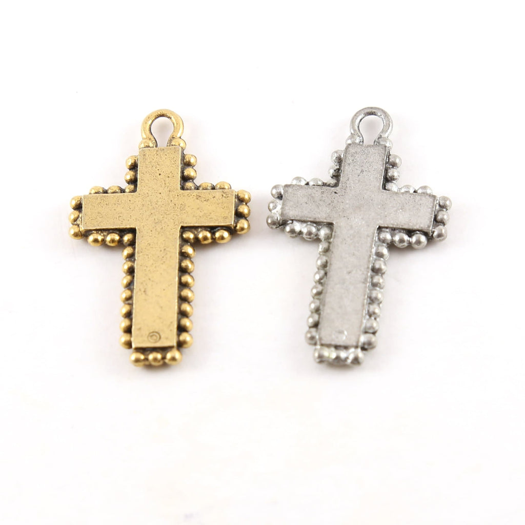 Pewter Cross for Crystals Inlay Pendant Religious Spiritual