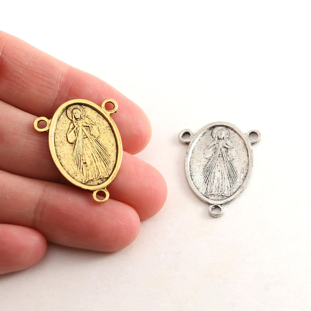 Pewter Catholic Sacred Heart of Jesus Pray for Us Double Sided