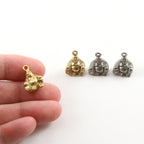 10mmx15mm Pewter Thick 3D Buddha Charm Buddha Mantra Yoga Religious (2pc)
