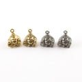 10mmx15mm Pewter Thick 3D Buddha Charm Buddha Mantra Yoga Religious (2pc)