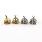 10mmx15mm Pewter Thick 3D Buddha Charm Buddha Mantra Yoga Religious (2pc)