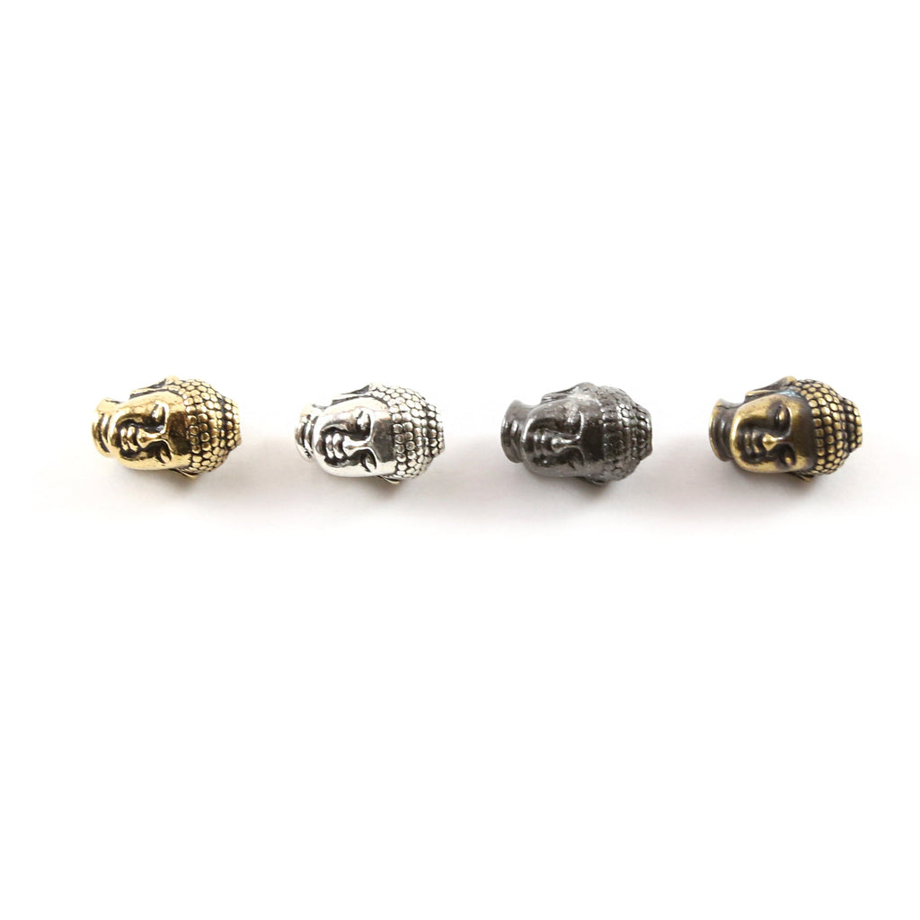 Pewter Thick 3D Buddha Head Bead Buddha Mantra Yoga Religious