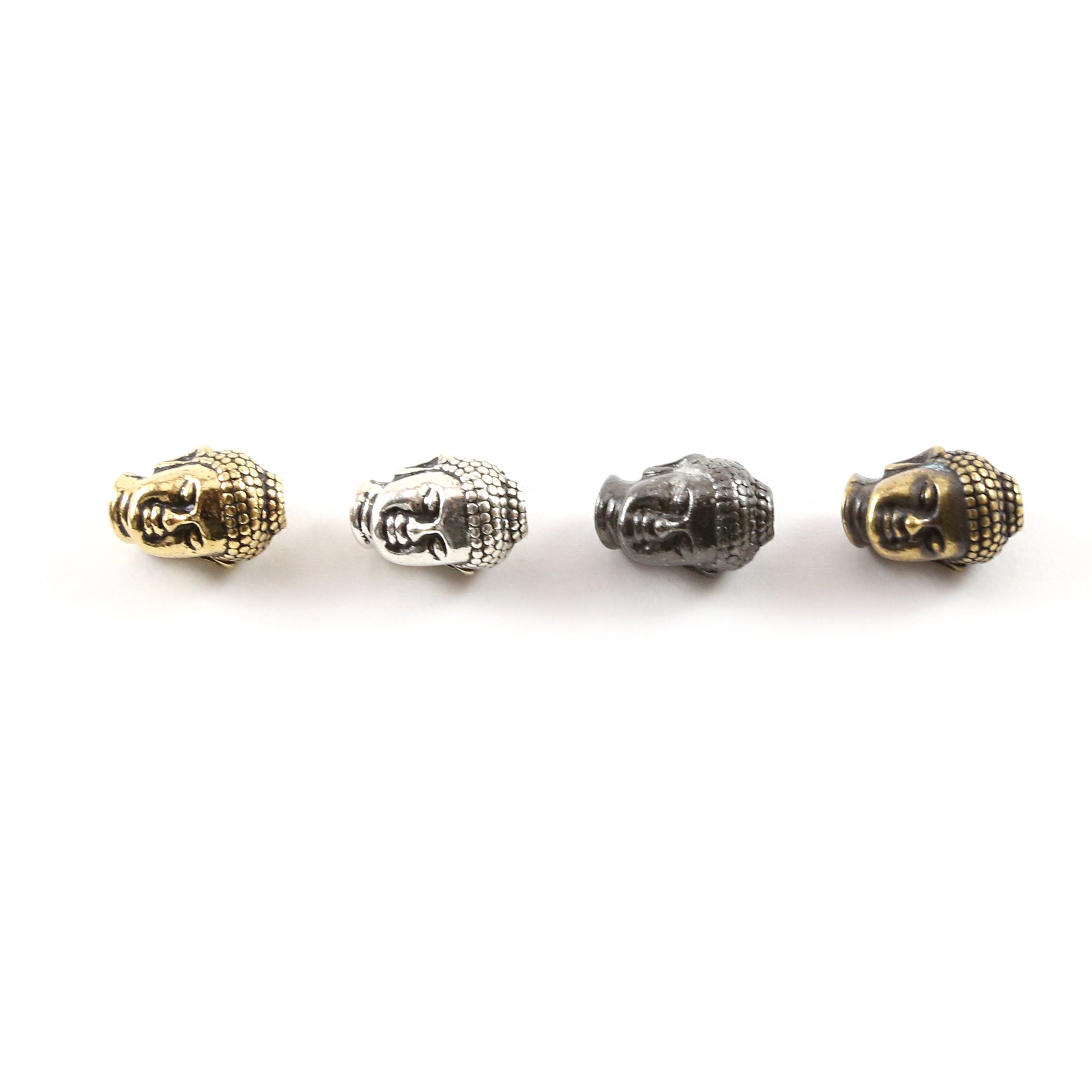 Pewter Thick 3D Buddha Head Bead Buddha Mantra Yoga Religious