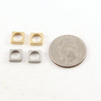 8mm Pewter Metal Square Circle Connector Bead Pendant in Matte (2pc)