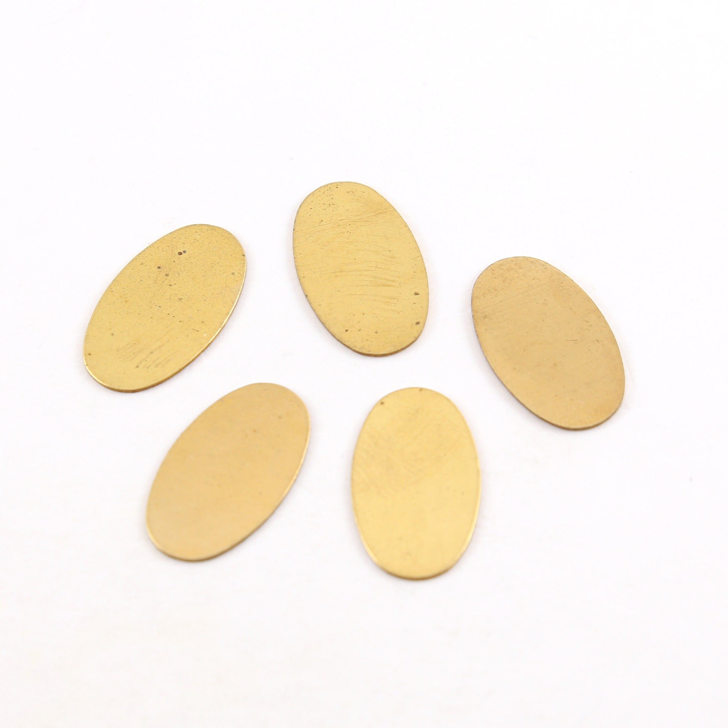 Brass 22mm x 13mm Metal Oval Stamping Blank No Hole Cut Out (5pc)