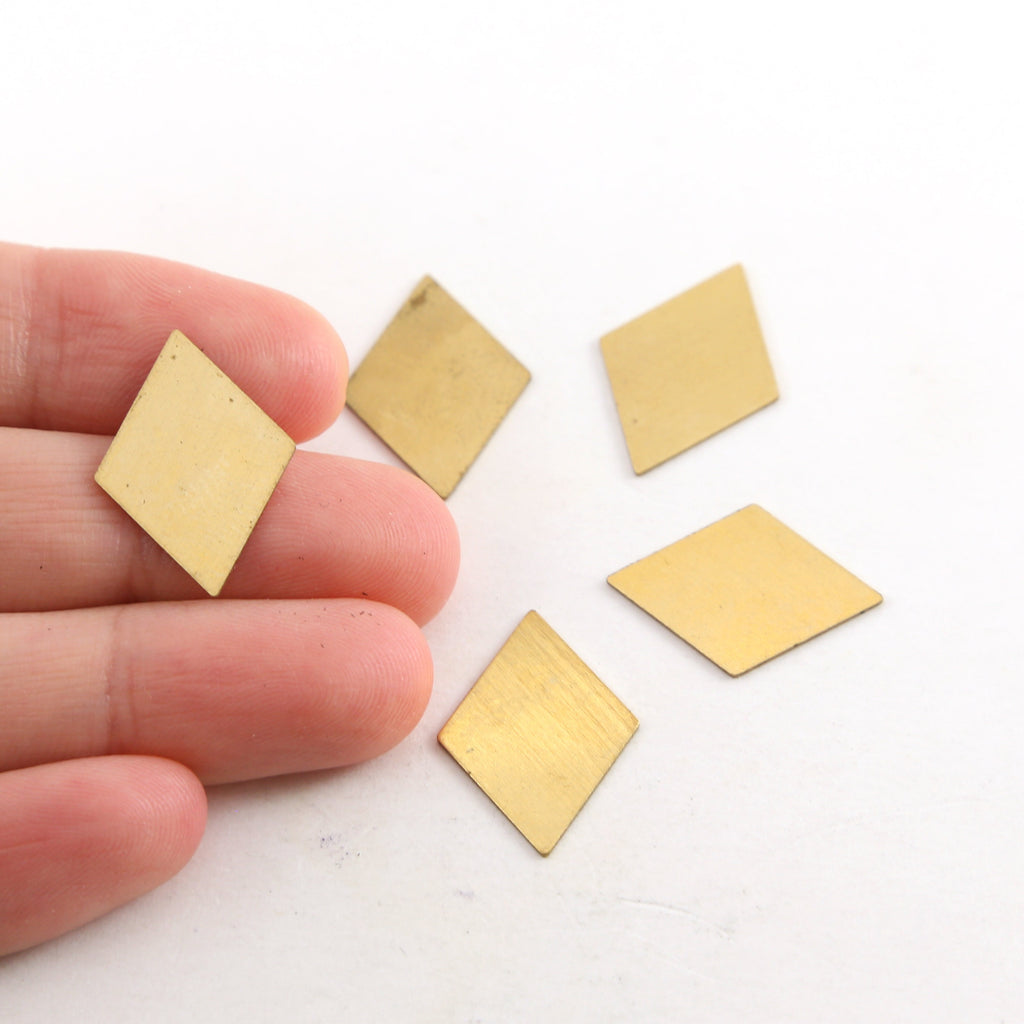 Brass 20mm x 15mm Metal Smooth Diamond Stamping Blank (5pc)