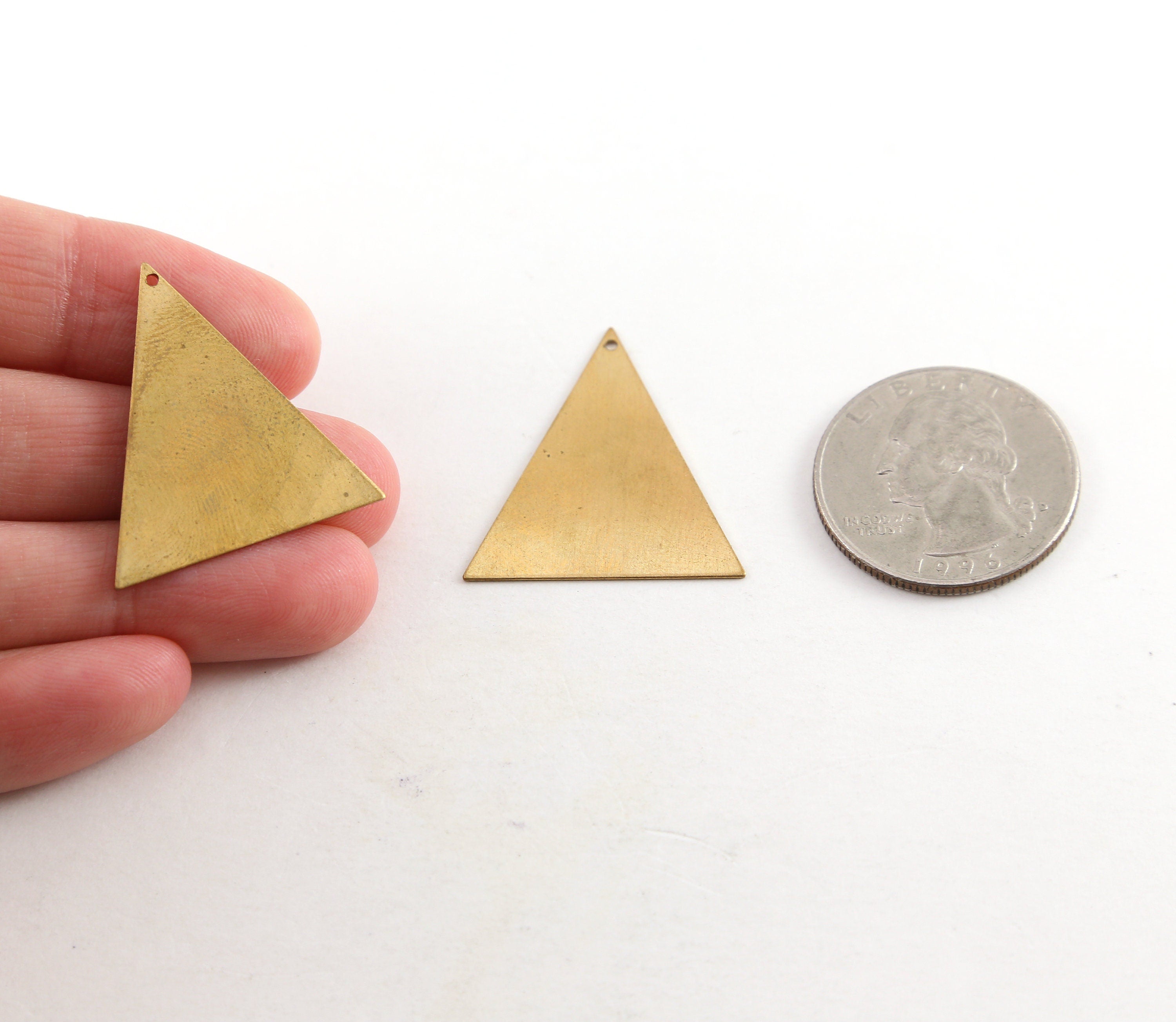 Brass Large 28mm x 25mm Metal Smooth Triangle Stamping Blank (2pc)