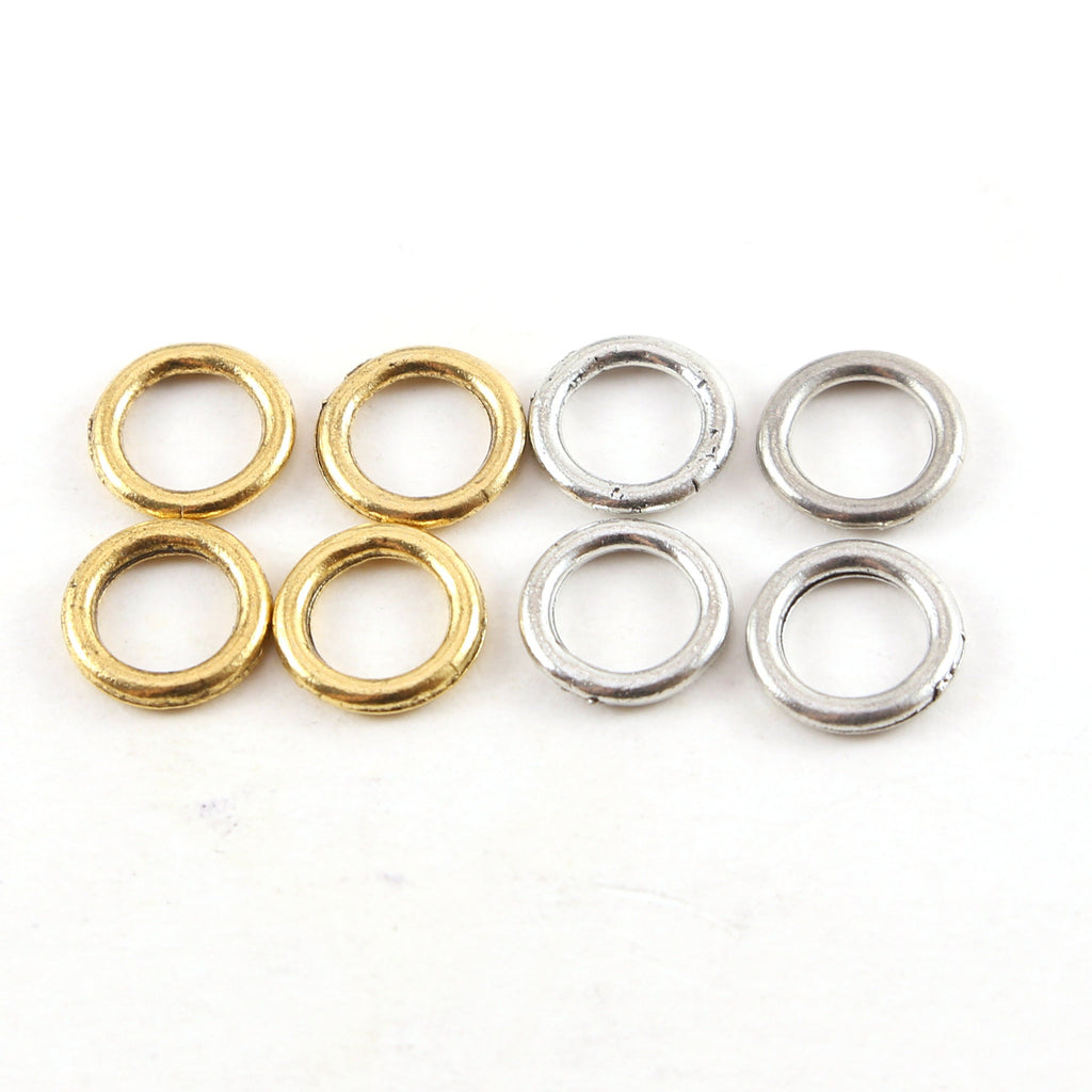 Pewter Small 12mm Metal Raw Open Circle Connector Ring Charm (4pc)