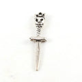 Sterling Silver Skull Horned Devil Sword Charm Day of the Dead