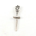 Sterling Silver Skull Horned Devil Sword Charm Day of the Dead