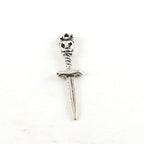 Sterling Silver Skull Horned Devil Sword Charm Day of the Dead