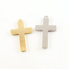 28mmx15mm Pewter Cross for Crystals Inlay Pendant Religious Spiritual
