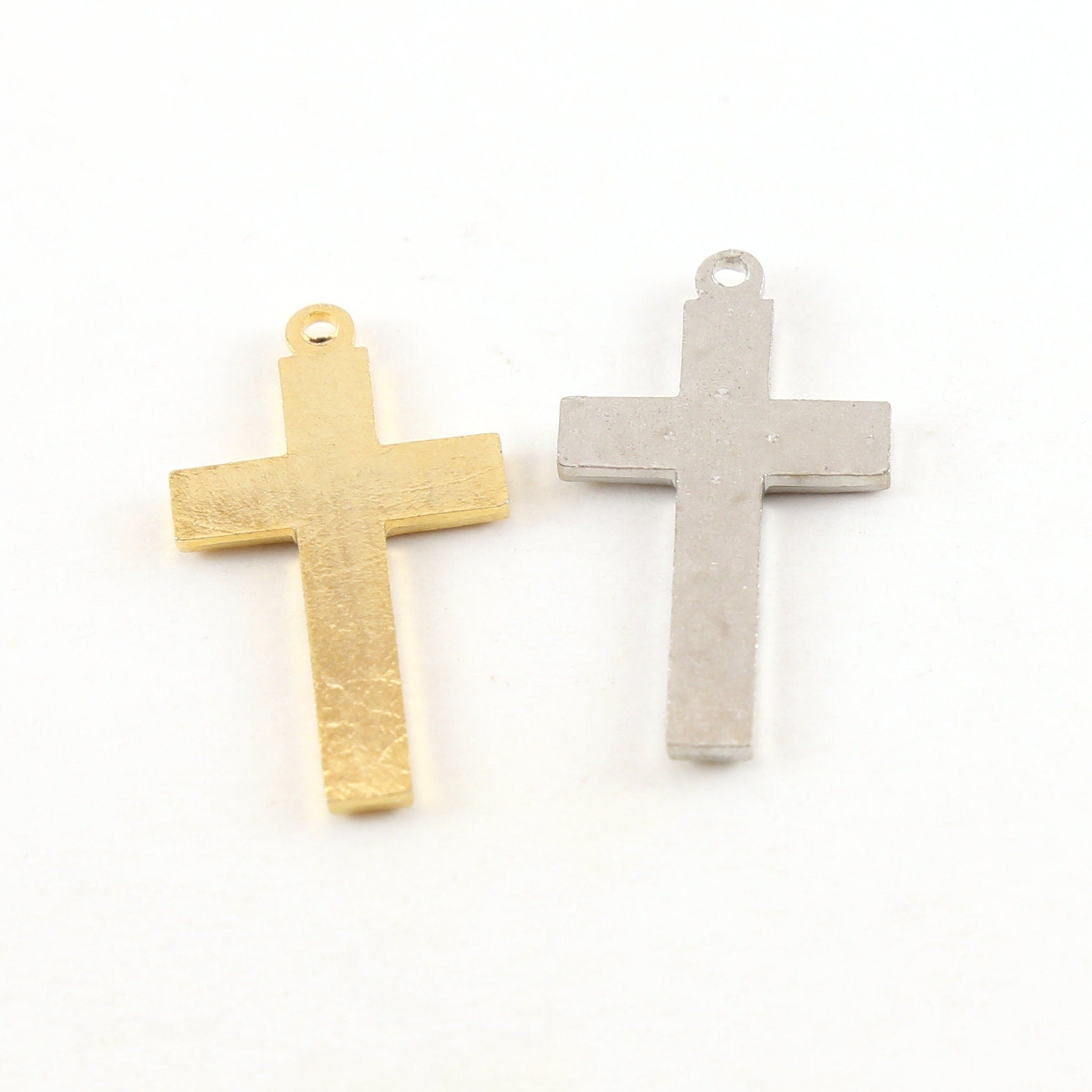 28mmx15mm Pewter Cross for Crystals Inlay Pendant Religious Spiritual