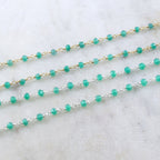 Sterling Silver or Vermeil Dainty Green Onyx Gemstone – Sold by the Foot