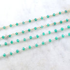 Sterling Silver or Vermeil Dainty Green Onyx Gemstone – Sold by the Foot