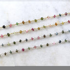 Sterling Silver or Vermeil Dainty Tourmaline Gemstone – Sold by the Foot