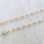 Vermeil Dainty Rainbow Moonstone Rosary Beaded Wire Wrapped – Sold by the Foot