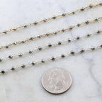 Sterling Silver or Vermeil Dainty Pyrite Rosary Beaded – Sold by the Foot