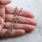 Sterling Silver or Vermeil Dainty Pyrite Rosary Beaded – Sold by the Foot