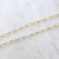Vermeil Dainty Rose Quartz Rosary Beaded Wire Wrapped Chain – Sold by the Foot